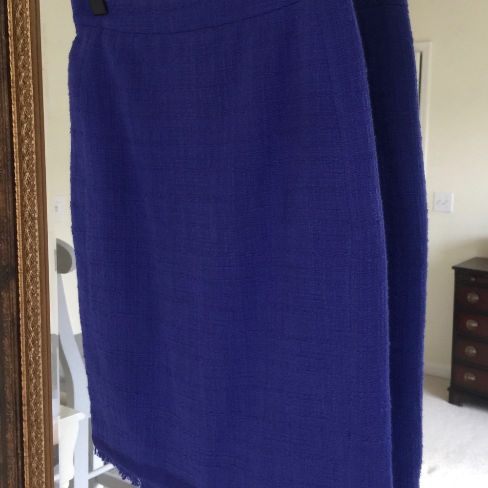 JCrew Textured Tweed Pencil Skirt with Fringes - Picture 6 of 15
